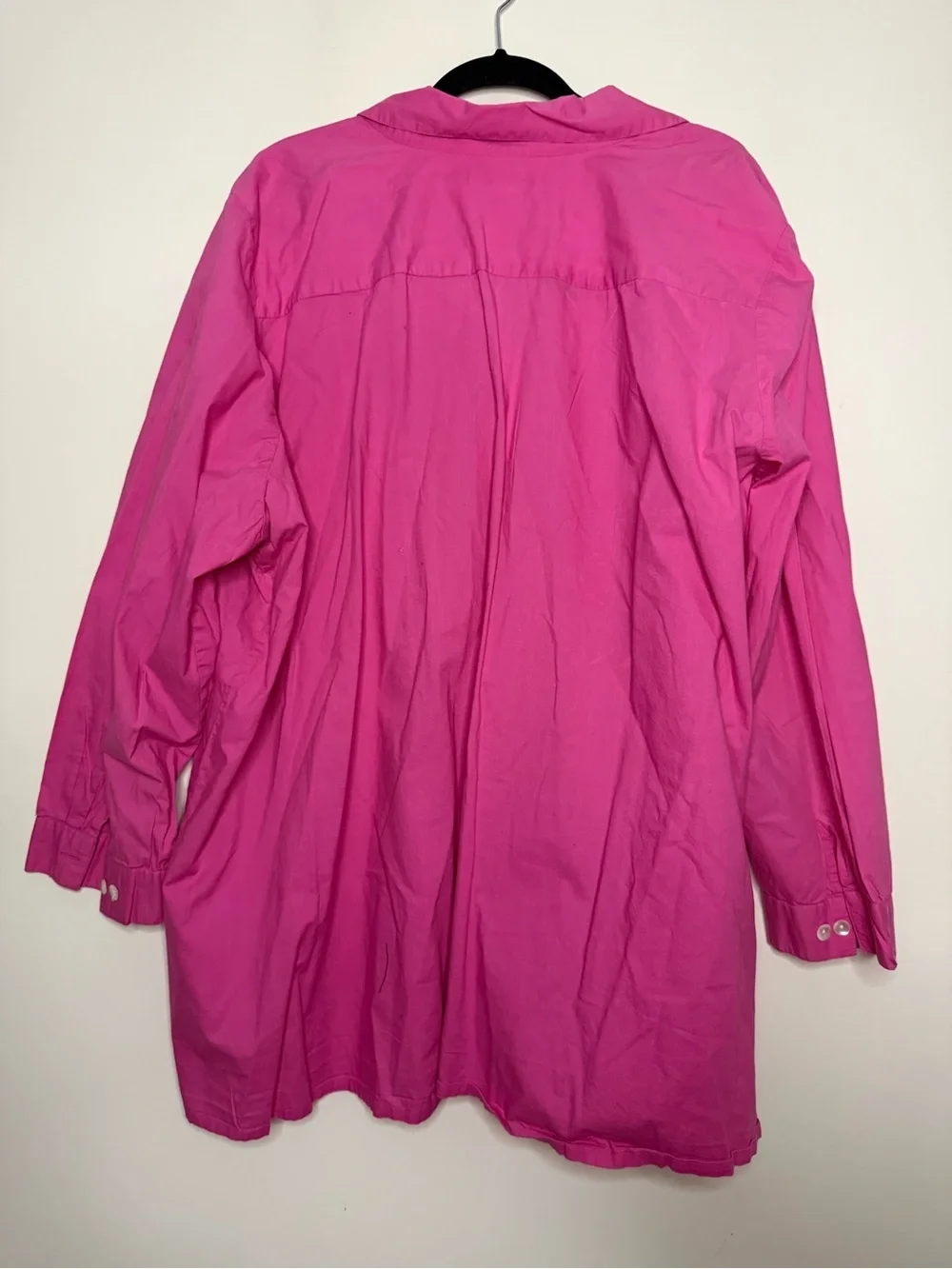 ULLA POPKEN Oversized Barbiecore Pink Preppy Buttondown Shirt